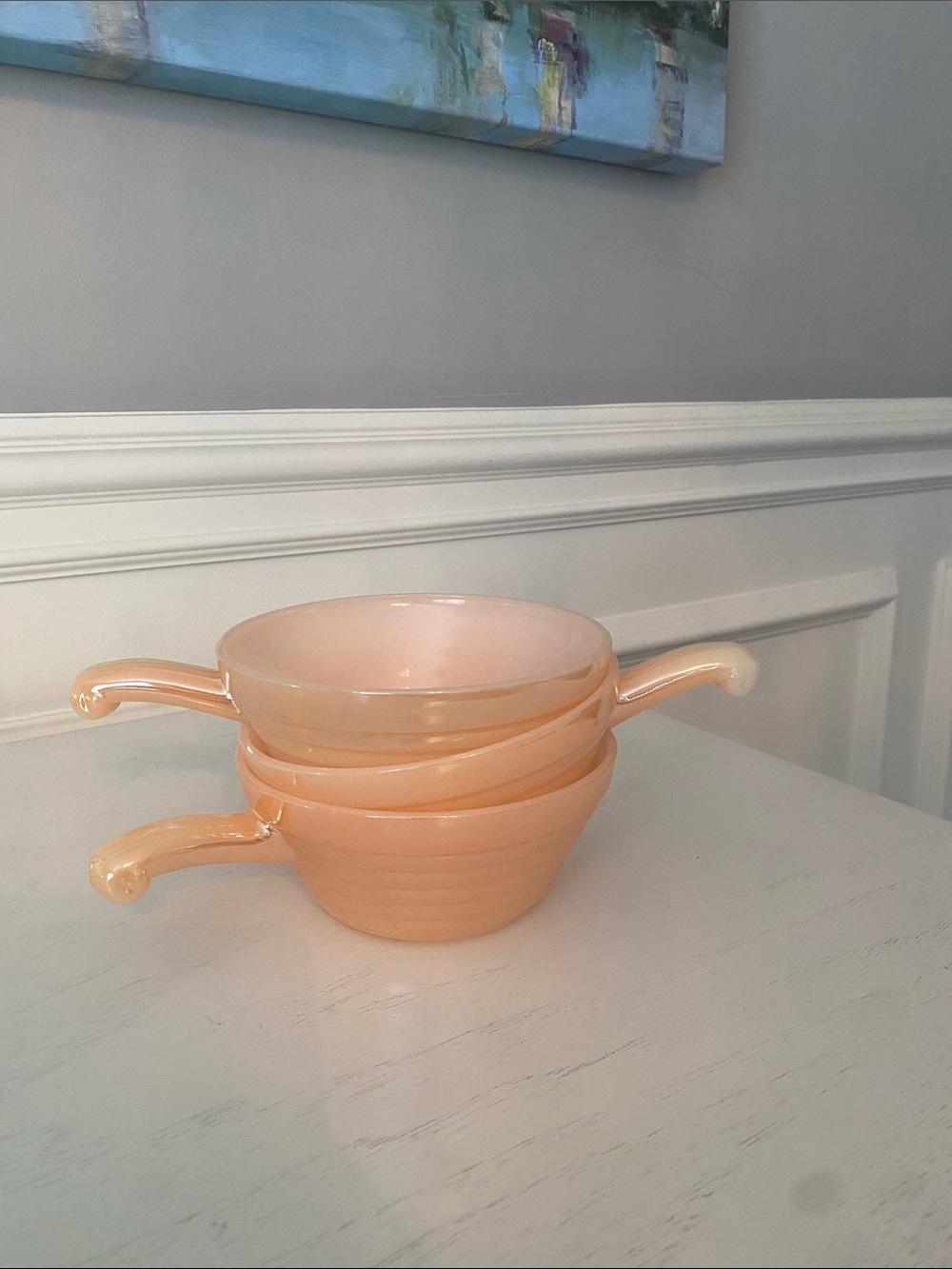 vintage Fire-King soup bowls. Set of Three